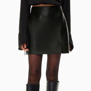 Aritzia Wilfred High-Waisted Vegan Leather Patio Mini Skirt